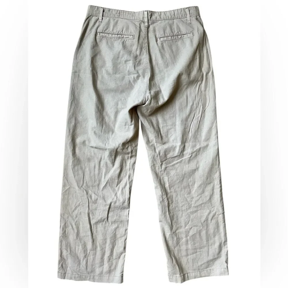 AG Caden Wide Leg Linen Pants Tan Size 29 Lightweight Neutral Minimalist Trouser